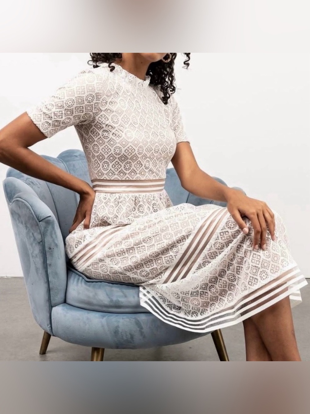 Baltic Born Windsor Lace Midi Dress Ivory Bride Wedding Shower NWT Garden Party